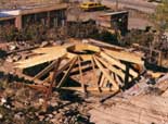 Construction of the roof for the Samadhi Hermitage Cave